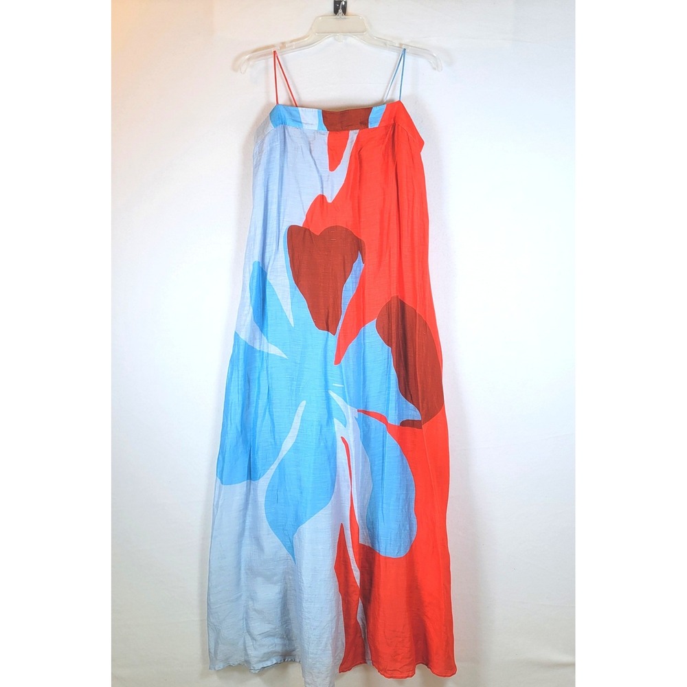 Significant Other Womens Edith Floral Colorblock Maxi Dress Size 10 Blue Red